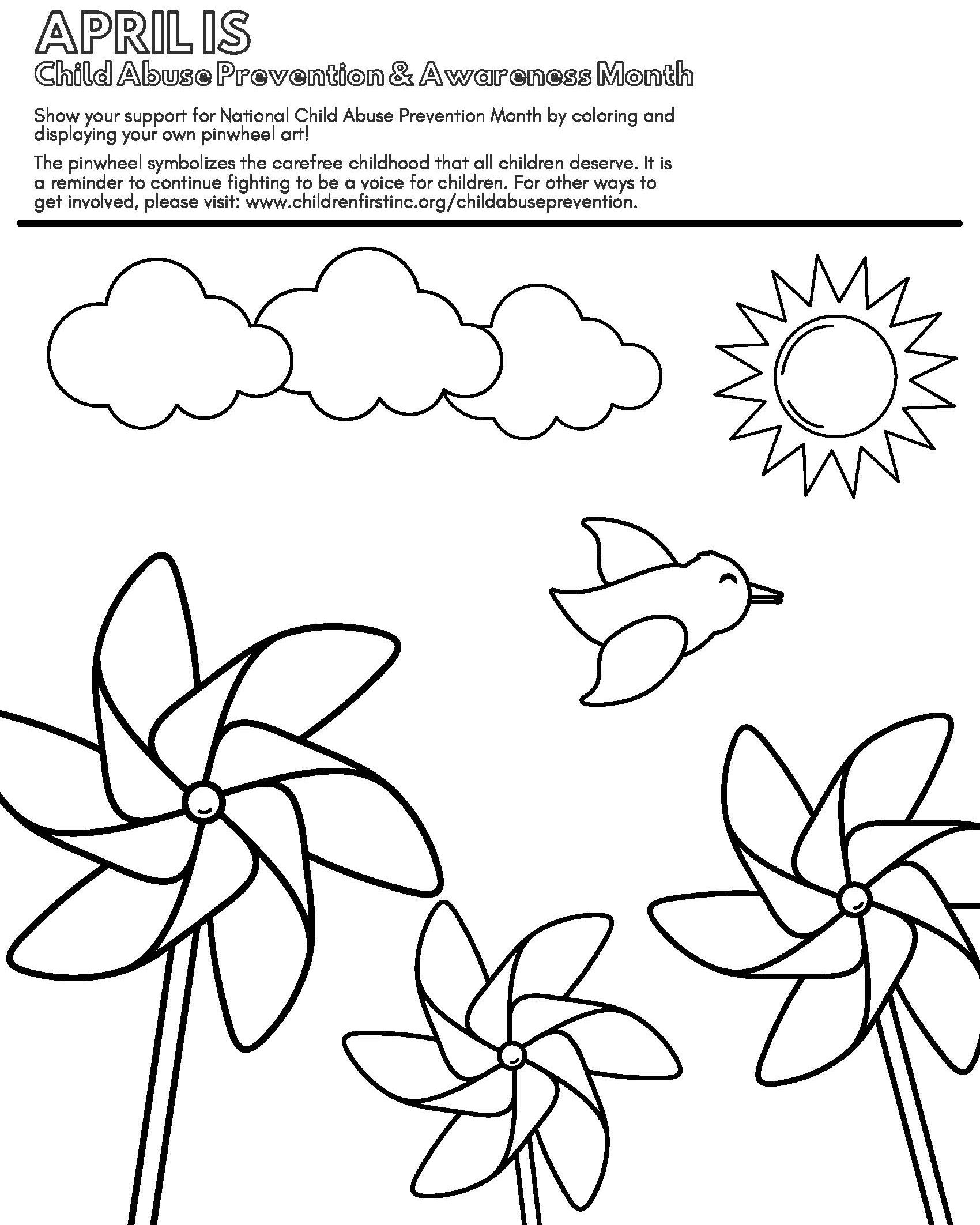 Pinwheel Coloring Sheet